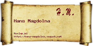 Hans Magdolna névjegykártya