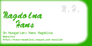magdolna hans business card